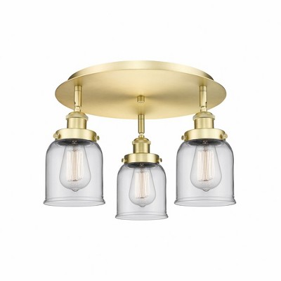 Bell - 3 Light Flush Mount In Art Deco Style-9.25 Inches Tall and 16.75 Inches Wide