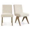 Morgan Set of 2 Solid Wood Dining Chair,18.5" Wide Upholstered Seat and Back,Linen Dining Chairs with Upside Down "V" Shape-Maison Boucle - 2 of 4