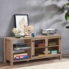 TV Stand Entertainment Center for TV's up to 65''w/ 2 Metal Mesh Doors Natural - 4 of 4