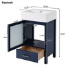 NicBex Bathroom Storage Cabinet with Sink, Bathroom Vanity, 1 Spacious Drawer and 1 Glass Cabinet Door for Bathroom - 3 of 4