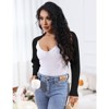 Coolmee Women's Ribbed Knit Crop Bolero  Open Front Drop Shoulder Long Sleeve Solid Loose Fit Knitted Crop Cardigan Shrug - 3 of 4
