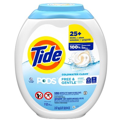 Tide Pods Laundry Detergent Pacs - Free & Gentle - 94oz/112ct
