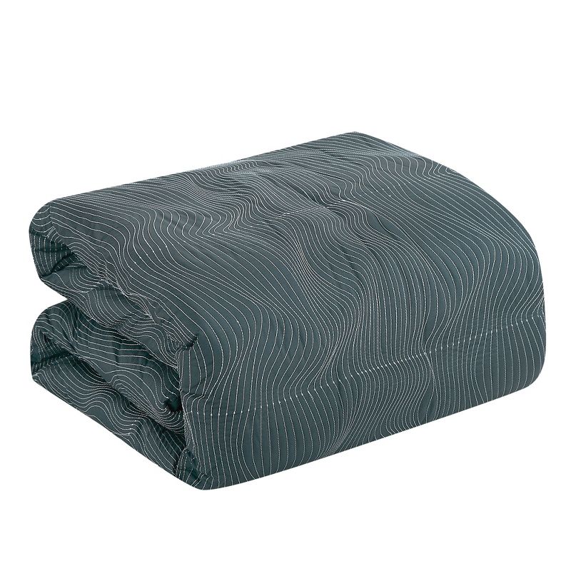 Esca Lena  Fashionable & Luxurious 7pc Comforter Set:1 Comforter, 2 Shams, 2 Cushions, 1 Decorative Pillow, 1 Breakfast Pillow, 4 of 6