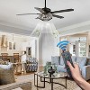Ceiling Fan with Crystal Shade, 5 Blades, Quiet DC Motor, 6-Speed Reversible, Remote Control & 3-Color Dimmable LED - 3 of 4