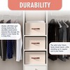 Ornavo Home 3 Pack Foldable Linen Large Storage Bin with Faux Leather Handles and Lid - 2 of 4