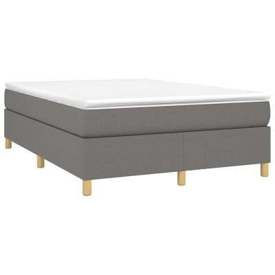 vidaXL Full Box Spring Bed Frame in Dark Gray - Premium Quality Fabric with Plywood, Engineered Wood