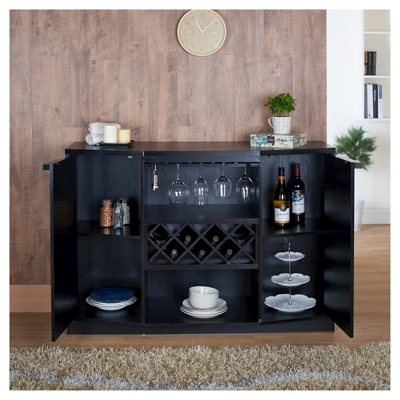 Rosio Transitional Criss Cross Wine Storage Dining Buffet Black - HOMES: Inside + Out, 4 of 9