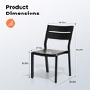 Pellebant 2pc Outdoor Modern Dining Chairs Aluminum Stackable - 2 of 4