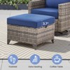 Buenhomino Patio Furniture Set 3PCS Conversation Set Wicker Sofa with 2 Rattan Ottomans Gray Wicker Armest Rattan Couch Set - 3 of 4