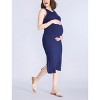 Women's Crew Neck Sleeveless Racerback Maternity Midi Dress | Motherhood Maternity - 3 of 4