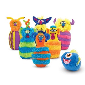 Melissa & Doug Fuzzy Monster Bowling Pins and Ball With Mesh Storage Bag - 8 Pieces - 1 of 4