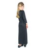 24seven Comfort Apparel Girls Long Sleeve Side Slit Maxi Dress Solid Color - 3 of 4