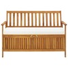 vidaXL Storage Bench Natural wood Solid acacia wood with a polyester cushion - 2 of 4