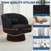 Modern Swivel Barrel Accent Chair, 360° Teddy/Velvet Fabric Upholstered Armchair with Striped Backrest & Plush Padding, Comfy Round Lounge Chair - 4 of 4