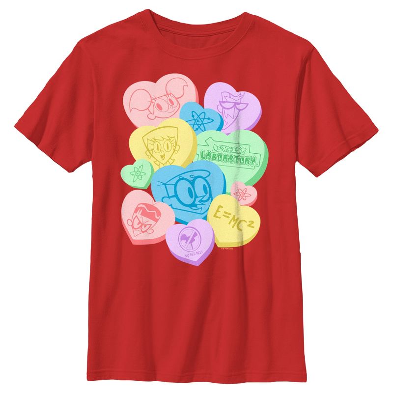 Boy's Dexter's Laboratory Valentine's Day Conversation Hearts T-Shirt, 1 of 5