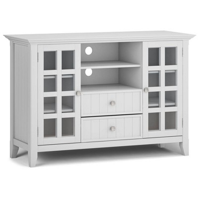 Normandy Tall TV Stand for TVs up to 60" White - WyndenHall: Adjustable Shelves, Pine & Plywood, Media Storage