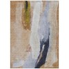Beige And Navy Blue Abstract Washable Indoor Outdoor Area Rug - 4 of 4