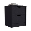 Vynxaria Double Drawer Nightstand ¨C Stylish 19"H Bedside Table with Spacious Storage in Sleek Black - 3 of 4