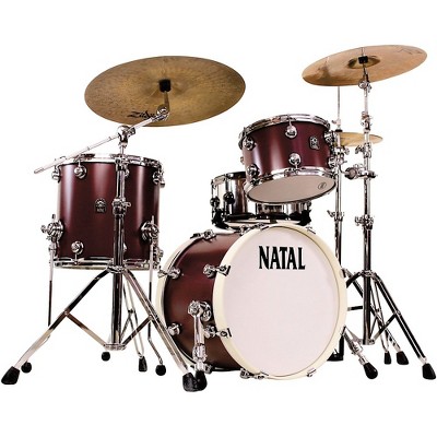 Natal Drums Cafe Racer Traditional Jazz 3-Piece Shell Pack with 18 in. Bass Drum Oxblood Red Hot Rod Suede