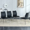 GlasFlength Accent Chairs Modern Seating Set Plush Comfort Upholstery Metal Frame Design For Dining Living Space, Black, 17.9"*16.9"*34.3" - 2 of 4
