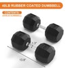 Rubber Coated Hex Dumbbell Weight Set, Multiple Sizes Exercise & Fitness Dumbbells,40LB Set, for Muscle Toning, Strength Building - 3 of 4