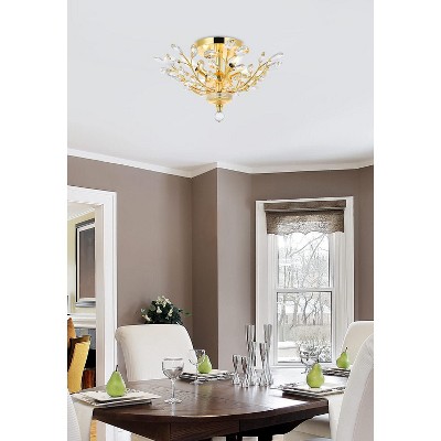 Orchid Dark Bronze Flush Mount with Clear Royal Cut Crystal