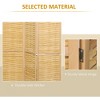 Gulches 4 Panel Room Divider, 5.5' Tall Bamboo Portable Folding Screens, Hand-Woven Double Side Partition Wall Dividers for Home Office, Natural - 3 of 4