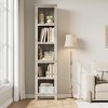 Narrow Bookcase 5 Tier Farmhouse Bookshelf Wooden Bookshelves Rustic Vintage Etagere - 4 of 4