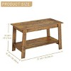 31.49" Coffee Table,  Set of 2-Tier Storage Nightstand with  Wood Finish for Bedroom/Living Room, Narrow Industrial Space-Saving Design - 3 of 4