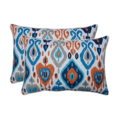 2pk Paso Oversized Rectangular Outdoor Throw Pillow Azure Blue - Pillow Perfect