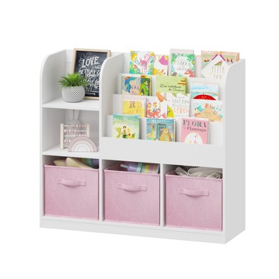 GlasFlength Decorative Bookshelf Creative and Unique Styling, Multifunctional Storage with Open Display Bookshelves, Multicolored,36.2”*11.8”*31.5"