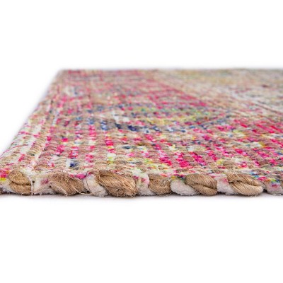 Ivory Rectangular Handmade Cotton Chenille Area Rug