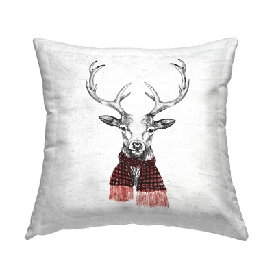 Stupell Industries Winter Deer Red Plaid Scarf