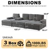 Corduroy L-Shaped Sectional Sofas Single Recliner with Cup-Holding Grooves, Deep Seat, and Storage Options - 2 of 4