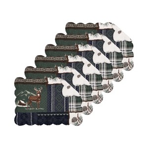 C&F Home 13" x 19" Greenstone Pines Cotton Placemats, Set of 6 - Bear & Moose Lodge - 1 of 4