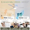 52'' Ceiling Fans with Lights and Remote Low Profile Ceiling Fan Dimmable LED Quiet DC Motor Flush Mount Ceiling Fan for Indoor Outdoor Bedroom Patio - 2 of 4