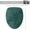 Waterford Collection Toilet Lid Cover, Extra Soft and Absorbent, Machine Wash, Bathroom Rug, 18x18 Lid Cover, Bottle Green - 3 of 4