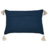 Saro Lifestyle Tri-Line Frayed Throw Pillow With  Polyester Filling - 2 of 2