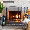 Best Choice Products 54.25x30.25in 3-Panel Steel Mesh Fireplace Screen, Spark Guard w/ Rustic Worn Finish - 2 of 4