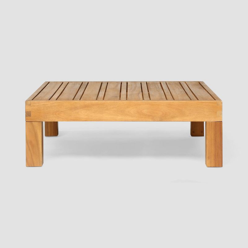Oana 4pc Acacia Modular Sofa and Table Set - Teak/Beige - Christopher Knight Home, 5 of 8