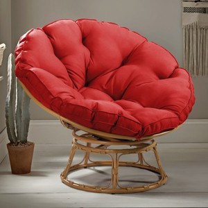 UPTIOT Swivel Metal Outdoor Lounge Chair Red - 1 of 4