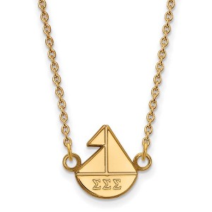 Black Bow Jewelry 14k Yellow Gold Plated Sterling Silver Sigma Sigma Sigma Greek Life Necklace 18 Inch - 1 of 4