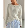 Women's Round Neck Sweater Casual Long Sleeve Knit Top Pullover Fall Top - 4 of 4