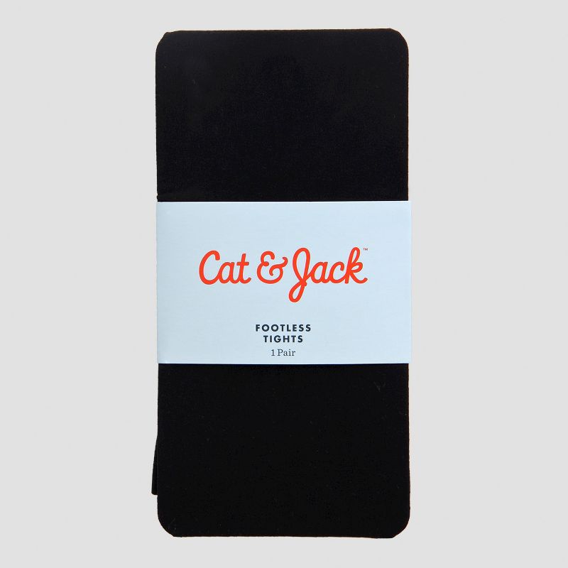 Girls' High Waisted Footless Tights - Cat & Jack™, 2 of 3