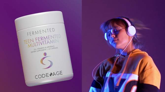 Codeage Teen Fermented Multivitamin Vegan Capsules - 60ct, 2 of 14, play video