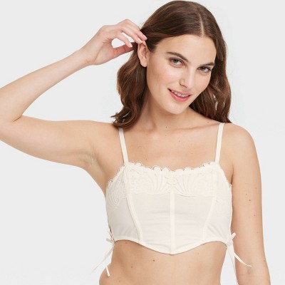 Women's Lace-Up Crochet Corset Bra - Colsie™