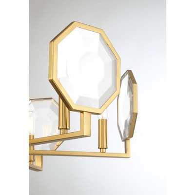 Leighton Warm Brass and Crystal 6-Light Chandelier