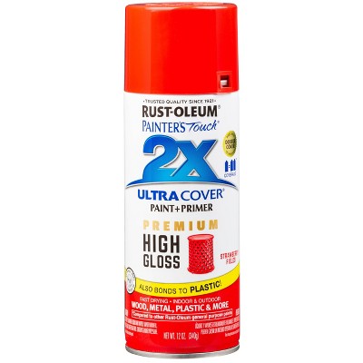 Rust-Oleum 12oz 2X Painter's Touch Ultra Cover High Gloss Field Spray Paint Red