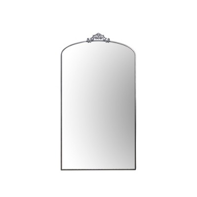 ALEXOUN 36 x 66 Inches Vintage Ornate Arched Floor Mirror,Large Free standing Floor Mirror  with Metal Frame,for Bedroom&Dressing Room,