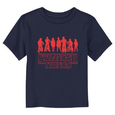 Toddler's Stranger Things Red Silhouettes Logo T-shirt - Navy Blue - 5t ...